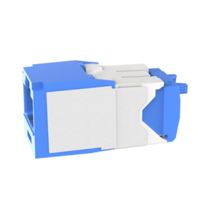 Conector Jack RJ45 Estilo TG, Mini-Com, Categoría 6A, Con Gel Resistente a la Corrosión, de 8 posiciones y 8 cables, Color Azul 3 CJE6X88TGBU LAT IZQ p
