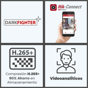 Bala IP 4 Megapixel / Lente Mot. 2.8 a 12 mm / 60 mts IR EXIR / Exterior IP67 / IK10 / WDR 120 dB / PoE / Videoanaliticos (Filtro de Falsas Alarmas) / Ultra Baja Iluminación / Entrada y Salida de Audio y Alarmas 6 DS2CD2643G2IZS AD 2 p