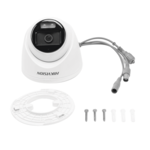 Turret TURBOHD 3K (5MP) / Micrófono Integrado / Lente 3.6 mm / Imagen a color 24/7 / 40 mts Luz Blanca / Exterior IP67 / dWDR / 4 Tecnologías 4 DS2CE72KF0TFS AD 3 p