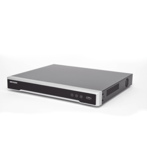 NVR 8 Megapixel (4K) / 16 canales IP / 16 Puertos PoE+ / Soporta Cámaras con AcuSense / 2 Bahías de Disco Duro / Switch PoE 300 mts / HDMI en 4K 4 DS7616NIK2 16P LAT IZQ p