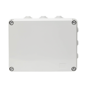 Caja de derivación de PVC Auto-extinguible con 12 entradas, tapa atornillada, 240x190x90 MM, Para Exterior (IP55) 3 GW44008 AD 1 p