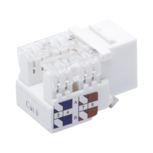 Módulo Jack Keystone Cat6 con terminación 110 (Punchdown) para faceplate - Color Blanco 4 LPKJ601WH AD 4 p