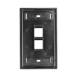 Placa de Pared Vertical, Salida Para 2 Puertos Keystone, Con Espacios Para Etiquetas, Color Negro 4 NK2FBL AD 1 p