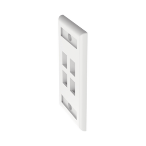 Placa de Pared Vertical, Salida Para 4 Puertos Keystone, Con Espacios Para Etiquetas, Color Blanco 3 NK4FWHY LAT IZQ p