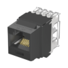 Conector Jack Estilo 110 (de Impacto), Tipo Keystone, Categoría 6A, de 8 posiciones y 8 cables, Color Negro 1 NK6X88MBL p
