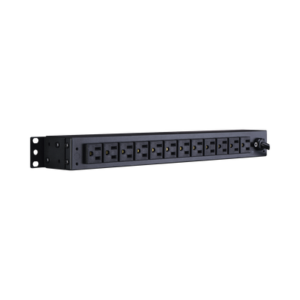 PDU Básico Para Distribución de Energía, Con 12 Tomas NEMA 5-15R Traseras y 2 Tomas 5-15R Frontales, 1UR, 15 Amp, 120 Vca 3 PDU15B2F12R AD 2 p