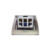 Mini caja de piso rectangular para datos y conectores tipo Keystone, Color y material en acero inoxidable (3 puertos) (11000-21202) 21 THMCPD det