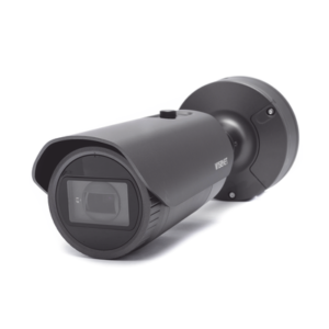 Cámara IP Tipo Bala Antivandálica 2MP / Lente Motorizado 2.8-12mm / IR 50M / WDR 150db / H.265 & WiseStream II 4 XNO6080R LAT IZQ p