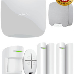 AJAX KIT RESIDENCIAL Panel de alarma control mediante aplicaciC3B3n para smartphone2C 1 sensor de movimiento2C 2 detectores para puerta o ventana2C 1 control remoto y una sirena interior inalambrica 28129