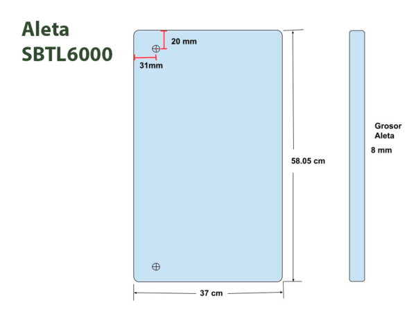 Barrera C2A8Peatonal Bidireccional Aletas de Vidrio SBTL6000 ZKTECO