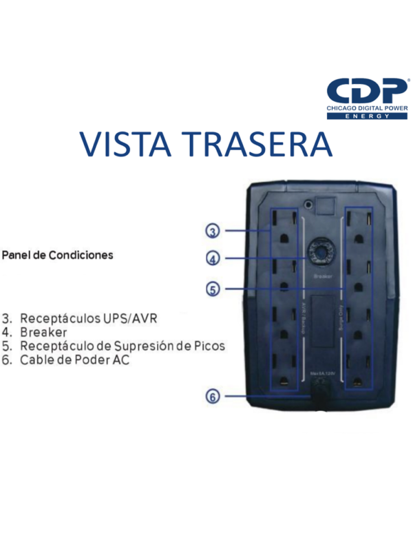 CDP RUPR508 UPS Supresor De Picos 500Va 250W 4