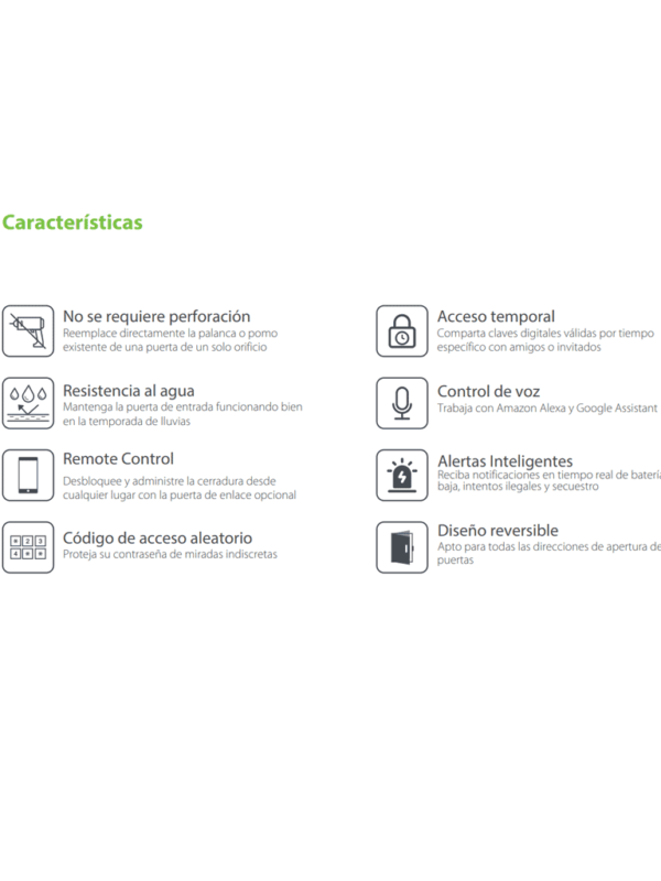 Cerradura inteligente con teclado y verificaciC3B3n de huella conexiC3B3n mediante Bluetooth 100 Usuarios ZKTeco ML300 P9