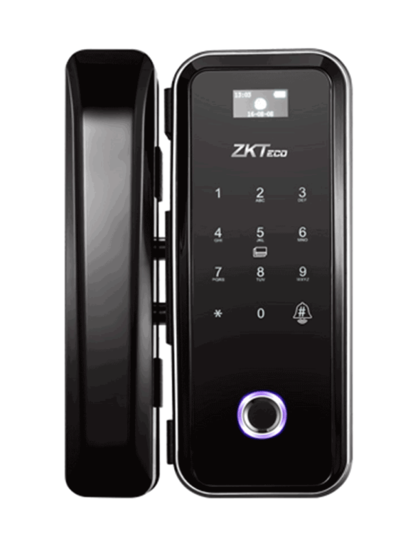 Cerradura para puertas de cristal verificacion por huella tarjeta teclado GL300 ZKT TVC P2
