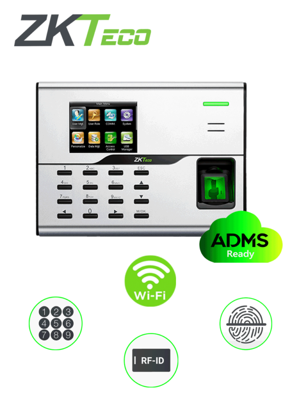 Control Acceso Asistencia Simple TarjetasID Huellas WiFi ADMS UA860 ZK TVC Principal