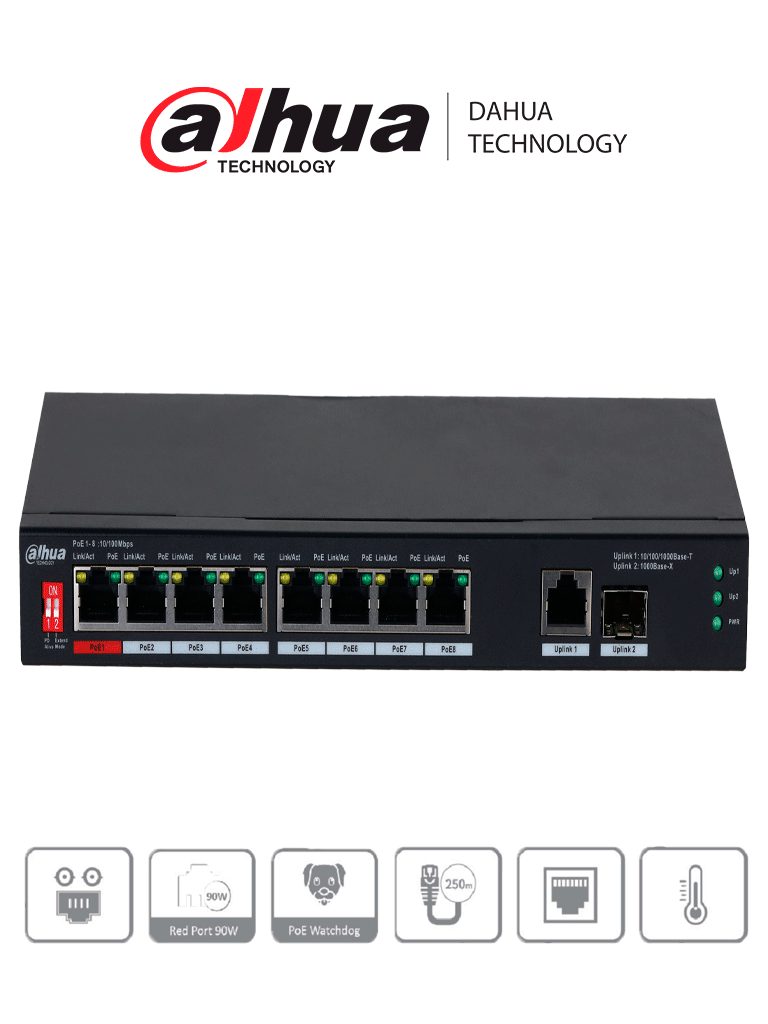 DAHUA-DH-PFS3110-8ET1GT1GF-96-Switch-PoE-10-Puertos-8-Puertos-Poe-1-Puerto-SFP-1000-Mbps-imagen-principal.png DAHUA DH PFS3110 8ET1GT1GF 96 Switch PoE 10 Puertos 8 Puertos Poe 1 Puerto SFP 1000 Mbps imagen principal
