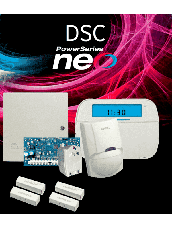 DSC NEO ICON SB Paquete SERIE NEO con panel HS2032 de 8 zonas cableadas expandible a 32 seco min 28129 28129 28129 28229