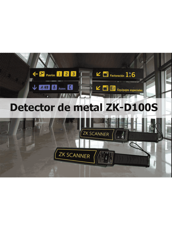 Detector de metales portC3A1til con baterC3ADa recargable D100S ZKTeco TVC P3