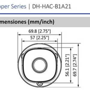 Dimensiones DAHUA COOPER B1A21 Vista Frontal 400 x 430