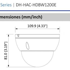 Dimensiones DAHUA HDABW1200E28 Vista Lateral 400 x 430