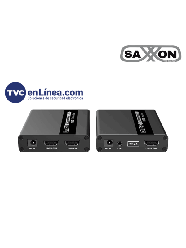 Kit extensor de video HDMI Resolucion 1080 60 Hz Hasta 70 metros con Cat6 6A 7 Cero latencia Saxxon LKV223