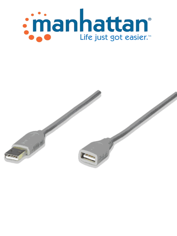 MANHATTAN 165211 Cable de extensiC3B3n USB de 1.8m Macho a Hembra