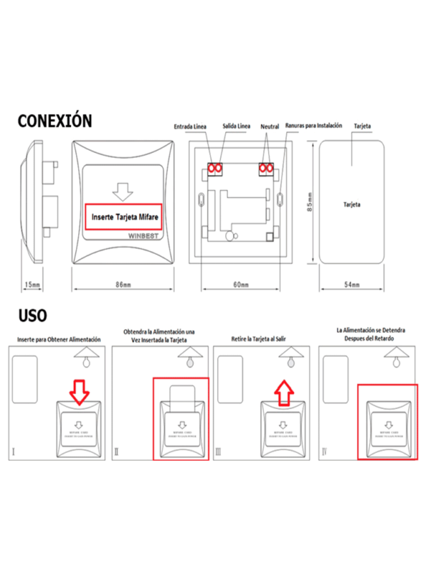 Modulo inteligente ahorro de energia para habitaciones de hotel ZKTeco TVC P5