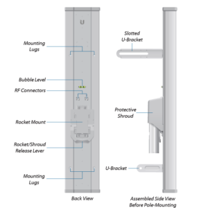 UBIQUITI AM-5G20-90 Antena Sectorial Airmax 5GHz / Exterior / 20 dBi / 90 Grados apertura /Compatible con ROCKET R5AC LITE, ROCKET LTU, ROCKET RP-5AC-GEN2, ROCKET M5 5 Montaje2 1