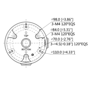 DAHUA PFA136 - Caja de conexiones para camaras domo DAHUA 3 PFA136 dim2
