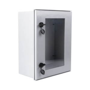 Gabinete de Poliéster IP65 Puerta Transparente, Uso en Intemperie (400 x 500 x 200 mm) con Placa Trasera Interior de Plástico (Incluye Chapa y Llave). 3 PST405020PT AD 2 p