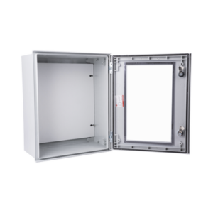 Gabinete de Poliéster IP65 Puerta Transparente, Uso en Intemperie (400 x 500 x 200 mm) con Placa Trasera Interior de Plástico (Incluye Chapa y Llave). 4 PST405020PT AD 3 p