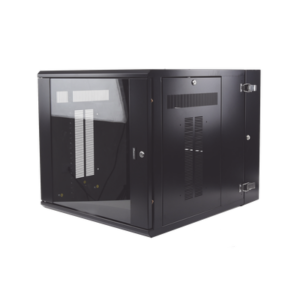 Gabinete PanZone de Montaje en Pared, de 19in, Puerta con Ventana de Seguridad, 12 UR, 762mm de Profundidad, Color Negro 4 PZWMC1230W AD 3 p