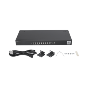 Router administrable , 6 puertos LAN y 3 puertos LAN/WAN gigabit y 1 Puerto WAN gigabit, hasta 300 clientes con desempeño de 1.5 Gbps asimétricos 5 RGEG310GHE AD 2 p