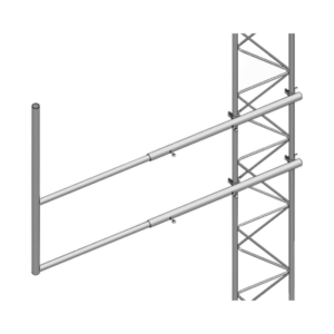 Brazo tipo "F" para tramos STZ-30G, galvanizado por inmersión en caliente. 1 SBL30G p