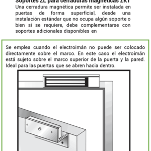 Soporte de fijaciC3B3n en ZL para contrachapa magnC3A9tica LMB200ZL ZKTeco TVC P8