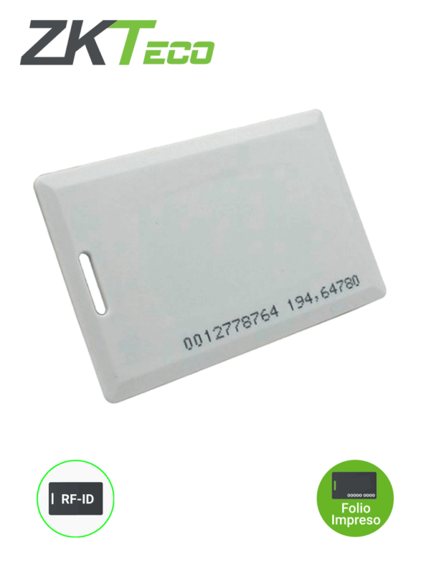 Tarjetas RFID 125Khz clamshell IDCARDKR2K ZKT TVC Principal