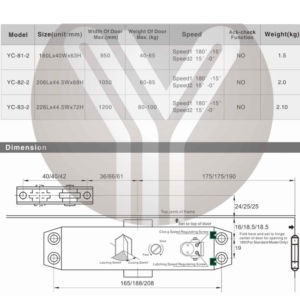 YC832 YLI4740045 Brazo cierra puerta automC3A1tico YLI