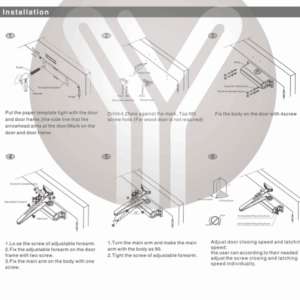 YC832 YLI4740045 Brazo cierra puerta automC3A1tico YLI2