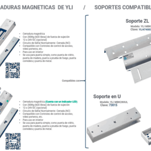 YLI YM280NLED - Cerradura Magnética con LED / Fuerza de Sujeción 280Kg /600Lb / Voltaje Dual 12v/24 VDC / Puertas de madera, vidrio, metálica 3 YLI4740041