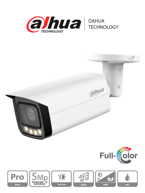 camara bullet 5 megapixeles full color microfono integrado HAC HFW2509TU A LED Dahua imgpp