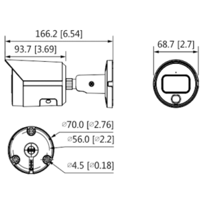 camara bullet ip de 2 megapixeles fullcolor microfono integrado IPC HFW2239S SA LED Dahua 1