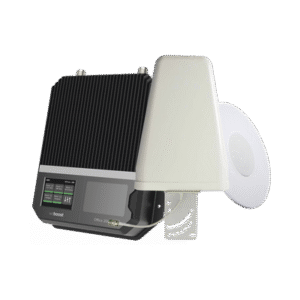 KIT Amplificador de señal celular 4G LTE, 3G y VOZ con antena direccional. Especial para cubrir áreas de hasta 4300 Metros Cuadrados por ser de grado comercial e industrial. Soporta múltiples operadores, tecnologías y usuarios.