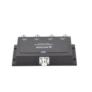 Divisor de potencia de 4 vías para la distribución de señal a dos antenas de servicio | 6 dB de pérdida por puerto | Conectores F hembra 3 850036 AD 2 p
