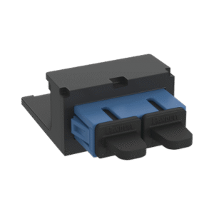 Módulo Acoplador SC Duplex, para Fibra Óptica Monomodo OS1/OS2, Tipo Mini-Com, Color Azul