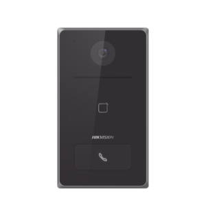 Frente de calle IP 2 Megapixel Standalone / PoE Estandar / IP65 / Apertura desde Hik-connect / Soporta 1 Departamento / Soporta Tarjetas Mifare / 1 Salida Relay 3 DSKV6133ME1 LAT IZQ p