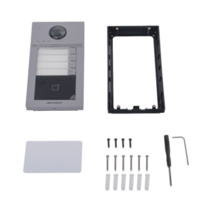 Videoportero IP 2 Megapixel / Llamada y Apertura Remota desde App Hik-Connect (Requiere monitor )/ PoE / Exterior IP65 + Antivandalico IK08 / 4 Departamento / Apertura con Tarjeta / Soporta 2 Puertas y hasta 6 Monitores 5 DSKV8413WME1C AD 1 p