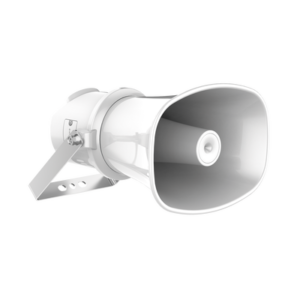 Altavoz IP Tipo Trompeta Hikvision 7 Watts / PoE+ / Integración con Hik-Central Professional / Reproducción de Audio vía Red / IP67 / Salida de 12 VCD / Metal