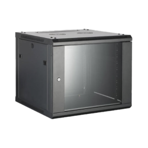 Gabinete para Montaje en Pared Piso 6U con Puerta de Cristal Templado, Cuerpo Fijo, con 6 Unidades de Rack, de 19in, Fabricado en Acero