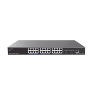 Switch Capa 3 PoE+ Administrable / 24 puertos 10/100/1000 Mbps + 4 Puertos SFP+ de 10 Gigabits / Hasta 360W / Compatible con GWN Cloud. 1 GWN7813P p