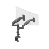Montaje de Escritorio articulado para 2 monitores de 17 a 27" / Soporta hasta 9kg por monitor / Vesa 75 x 75 / 100 x 100 / Acero / Rotación: 360° 12 H180GNB p