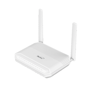 ONU GPON WiFi 6, 2.4/5 GHz, 4 puertos Gigabit + 1 POTS + 2 USB, conector SC/UPC